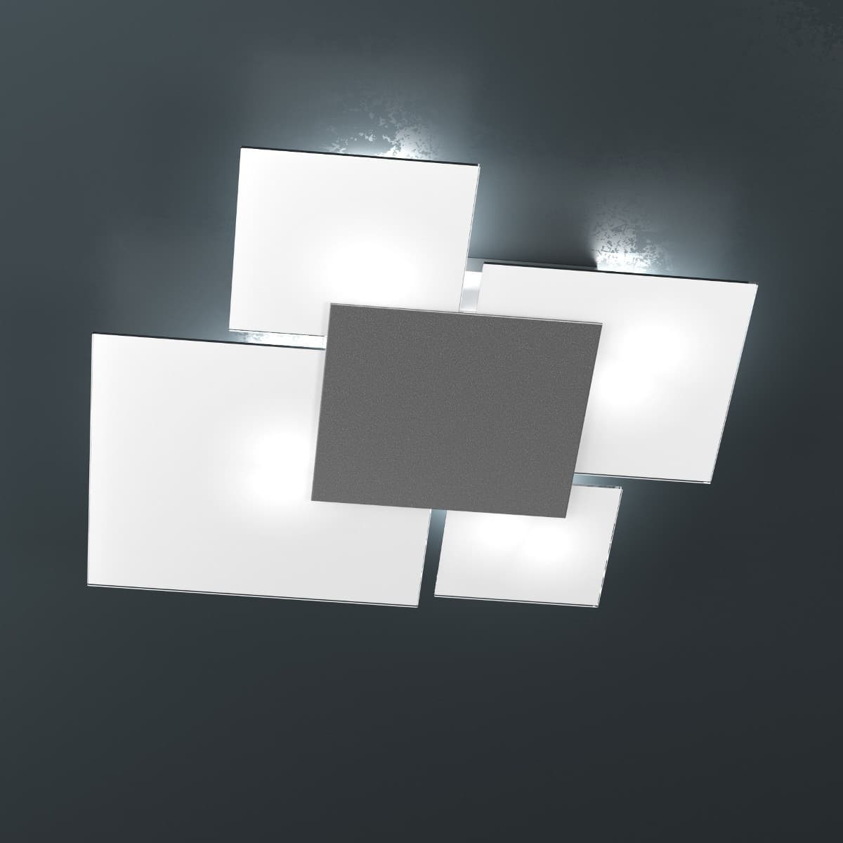 Plafoniera moderna Top Light UPGRADE 1148 70 E27 LED vetro lampada parete soffitto – Grigio antracite – bianco