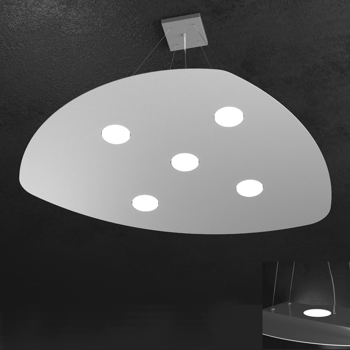Lampadario moderno Top Light SHAPE 1143 S5+2 GX53 LED metallo sospensione - 12