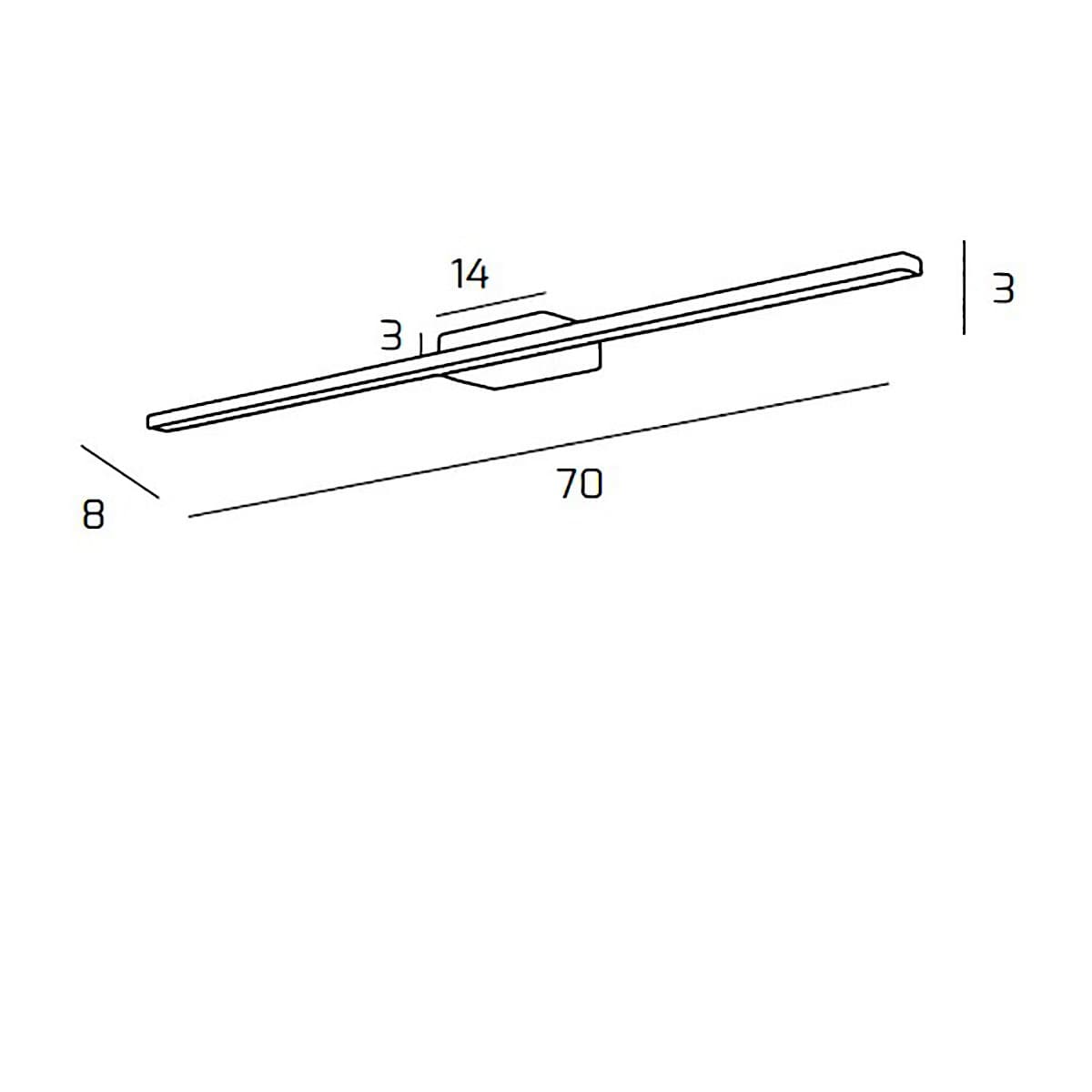 Applique moderno Top Light LINE 1154 AM BI LED metallo lampada parete - 8
