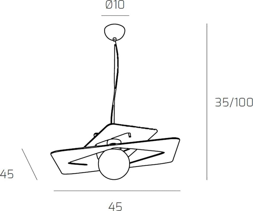 Lampadario moderno Top Light WACKY 1159 S45 E27 LED metallo sospensione – Sabbia – divano