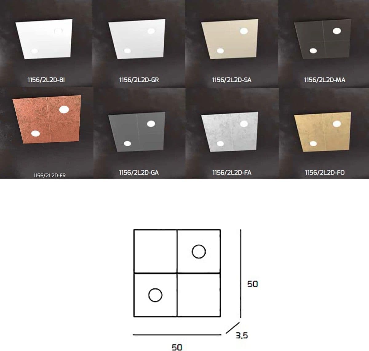 Plafoniera moderna Top Light ECCENTRIC 1156 2L2D GX53 LED metallo lampada parete soffitto - 39