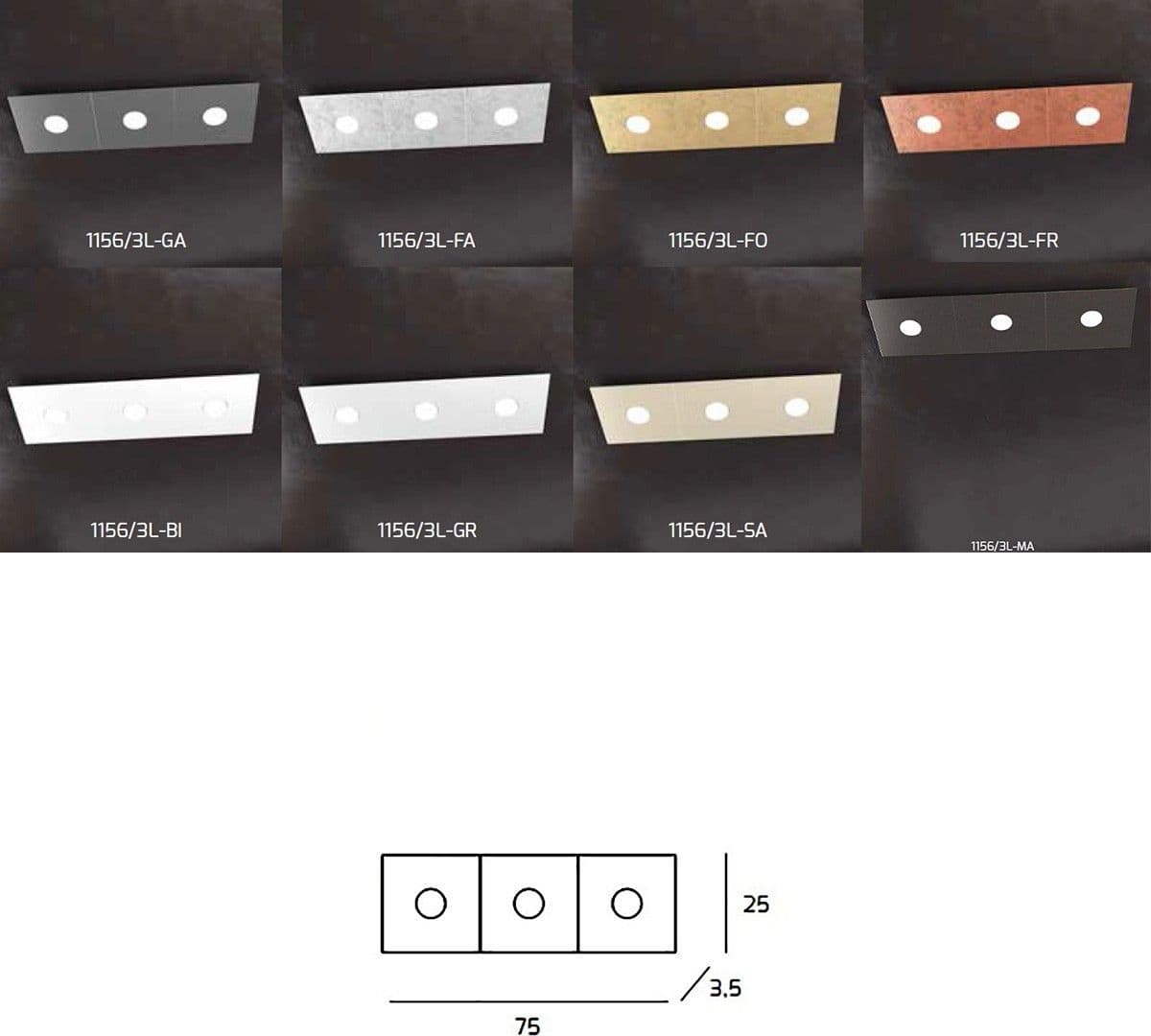 Plafoniera moderna Top Light ECCENTRIC 1156 3L GX53 LED metallo lampada parete soffitto - 37
