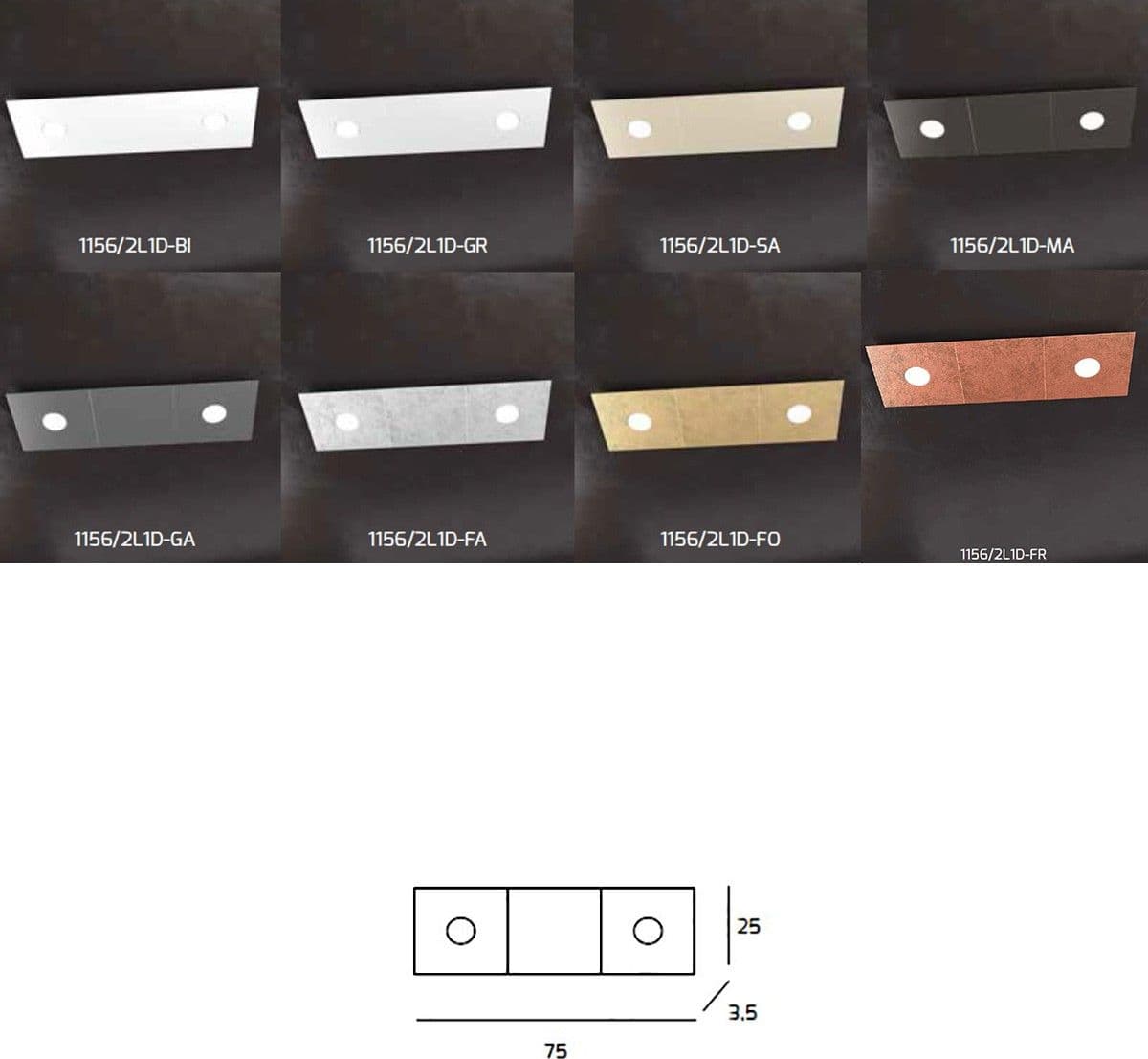 Plafoniera moderna Top Light ECCENTRIC 1156 2L1D GX53 LED metallo lampada parete soffitto - 25