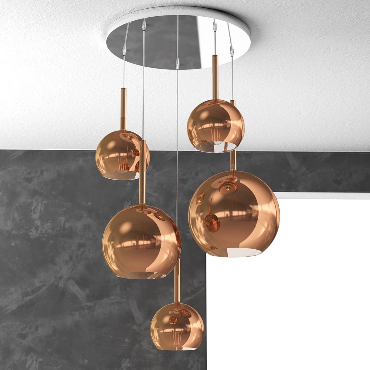 Plafoniera moderna Top Light FUTURE 1155 S5 TMIX E27 LED vetro pirex soffiato lampada soffitto - 17