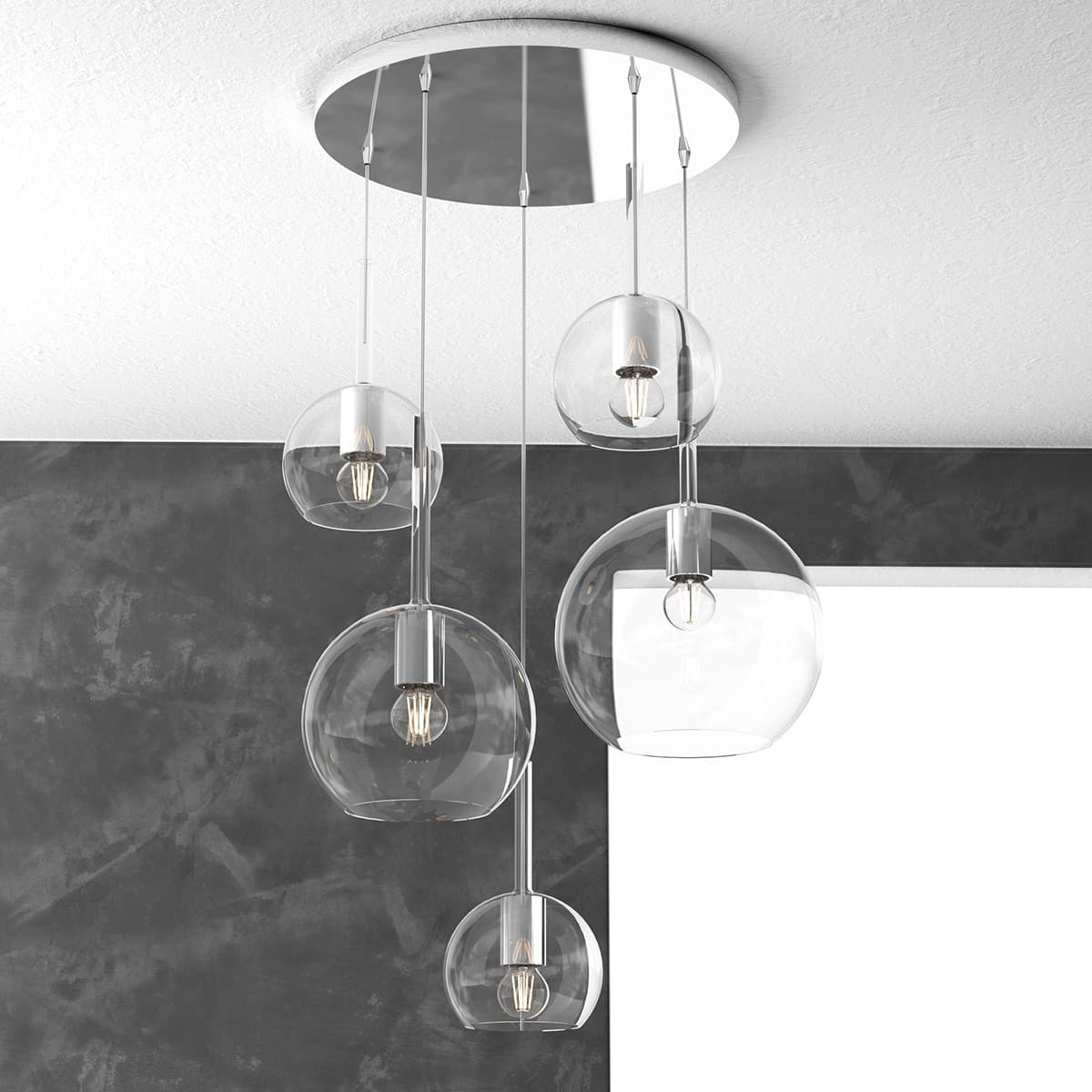 Plafoniera moderna Top Light FUTURE 1155 S5 TMIX E27 LED vetro pirex soffiato lampada soffitto - 16