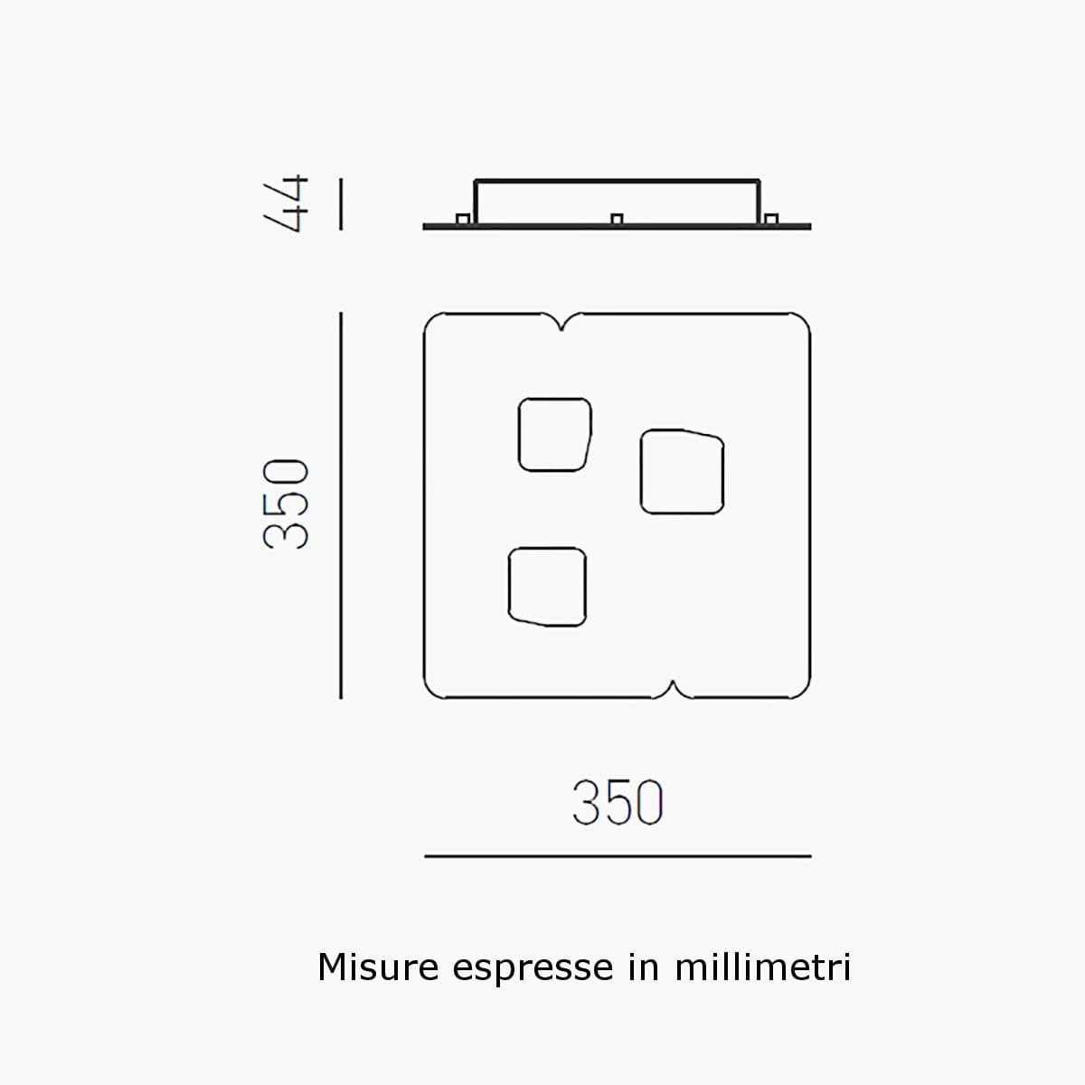Plafoniera moderna Gea luce GISELLE PP Gx53 LED alluminio metacrilato - 7