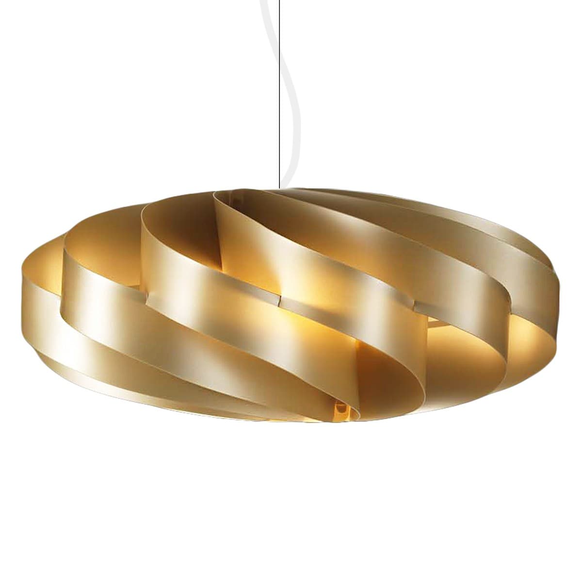 Lampadario moderno Linea Zero FLAT S E27 LED oro polilux sospensione camerette - 6