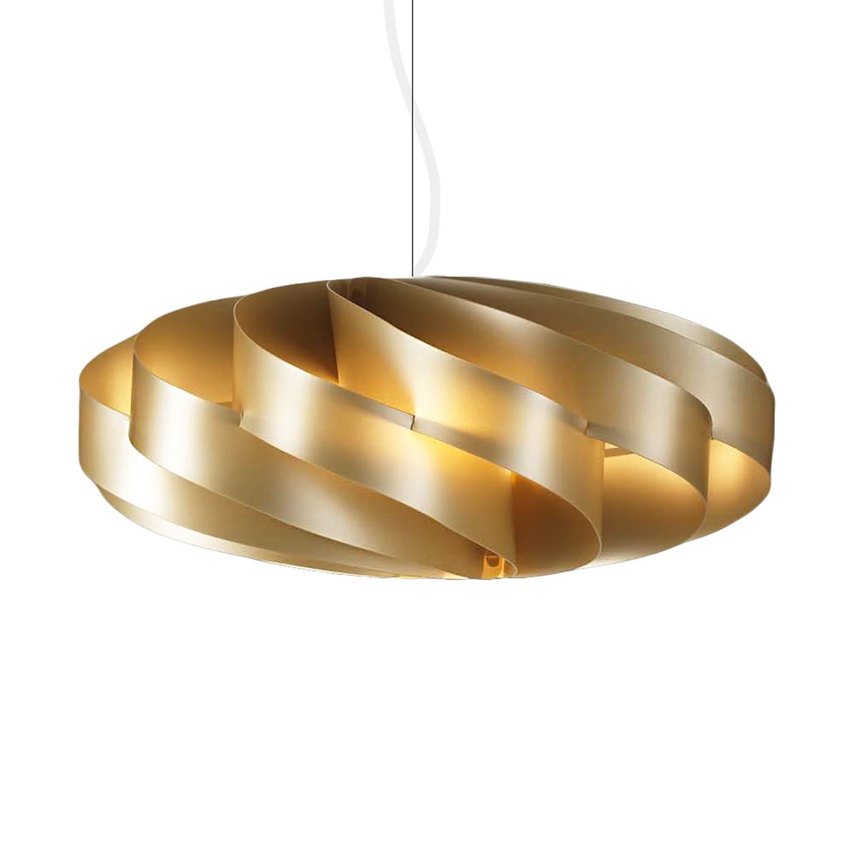 Lampadario moderno Linea Zero FLAT S E27 LED oro polilux sospensione camerette - 5