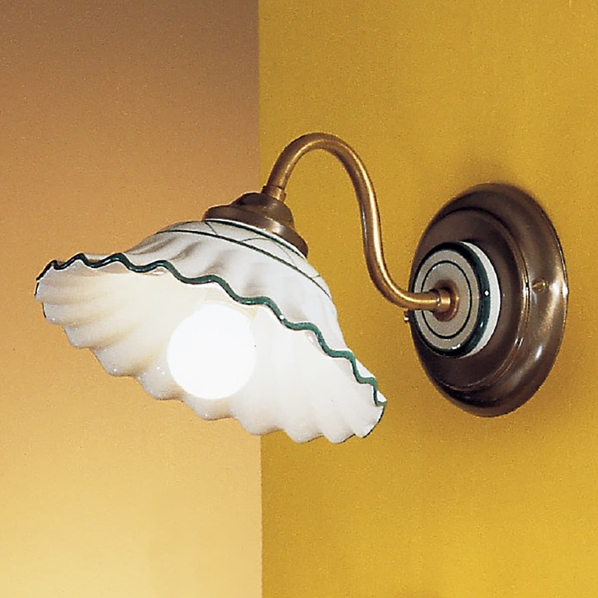 Applique ceramica Due P 2382 AP1 E14 LED lampada parete classica rustica - 7