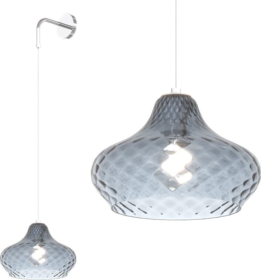 Applique moderno Top Light DRESS 1191CR A E27 LED lampada parete vetro – ZAFFIRO – industriale