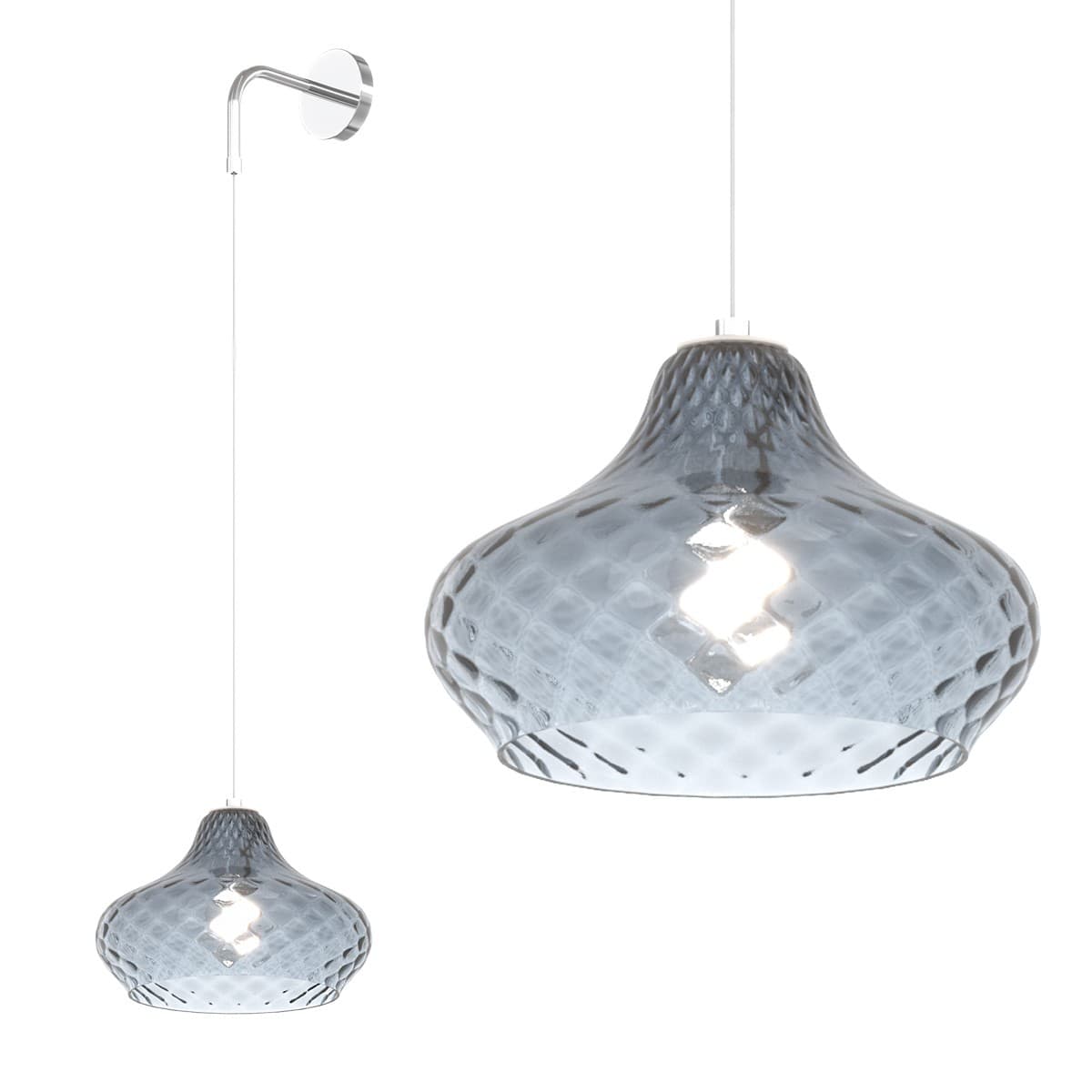 Applique moderno Top Light DRESS 1191CR A E27 LED lampada parete vetro - 12