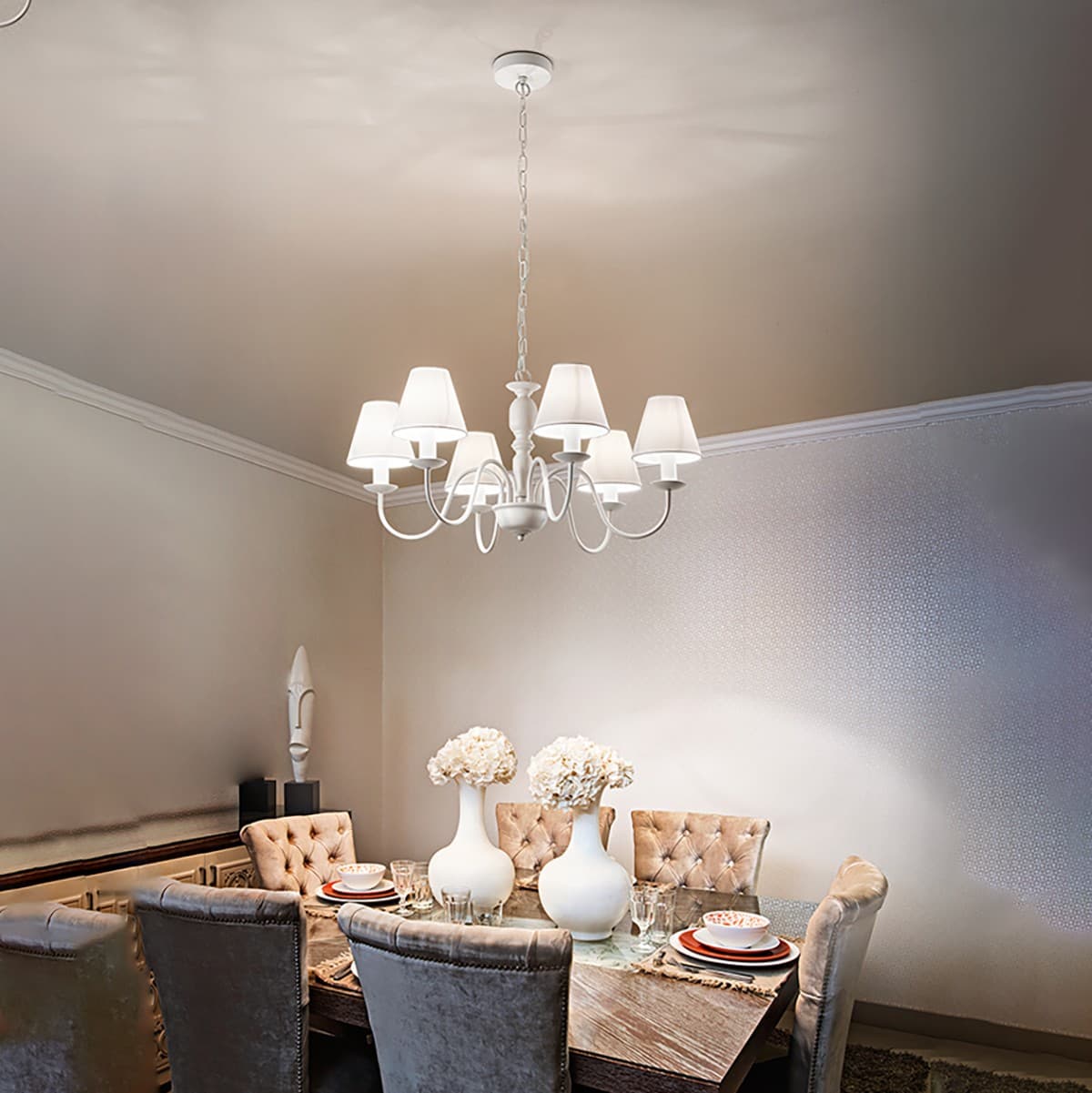 Lampadario Perenz DUCALE 6262 B E14 LED lampada soffitto metallo paralumi - 12