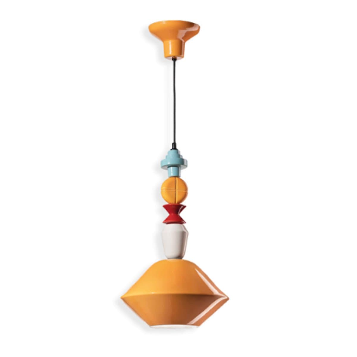 Lampadario ceramica Ferroluce Decò LARIAT C2510 E27 LED sospensione classica moderna - 7