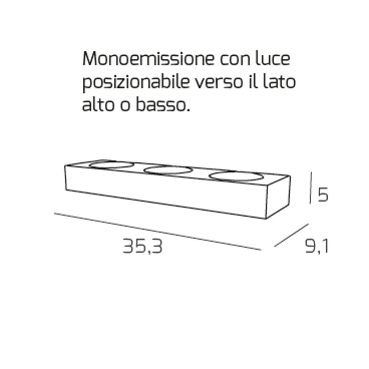 Applique moderno Top Light AREA 1127 A3 GX53 LED monoemissione lampada parete - 8