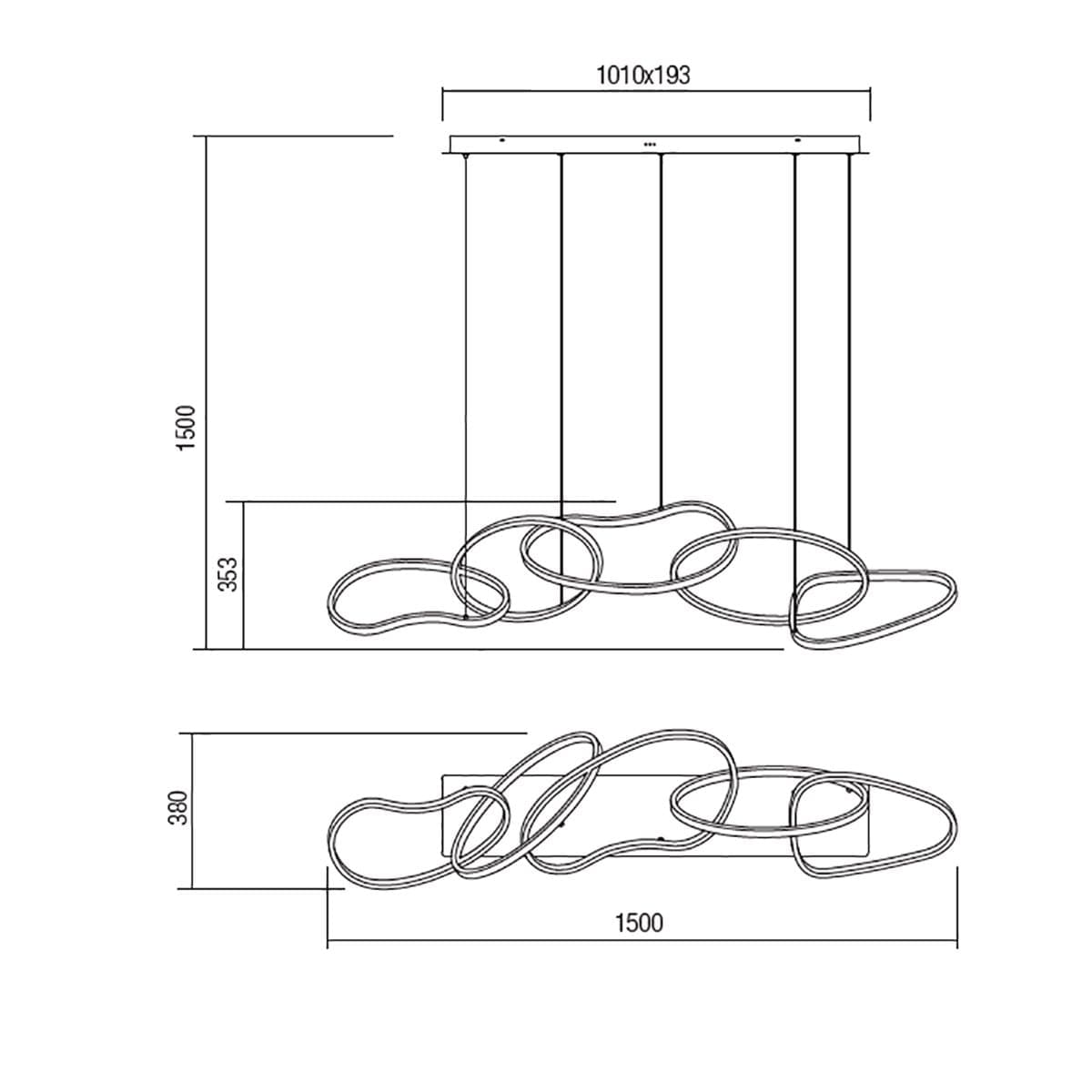 Lampadario led Redo Group BIAS SG 01 3391 3392 3393 CCT alluminio dimmerabile - 9