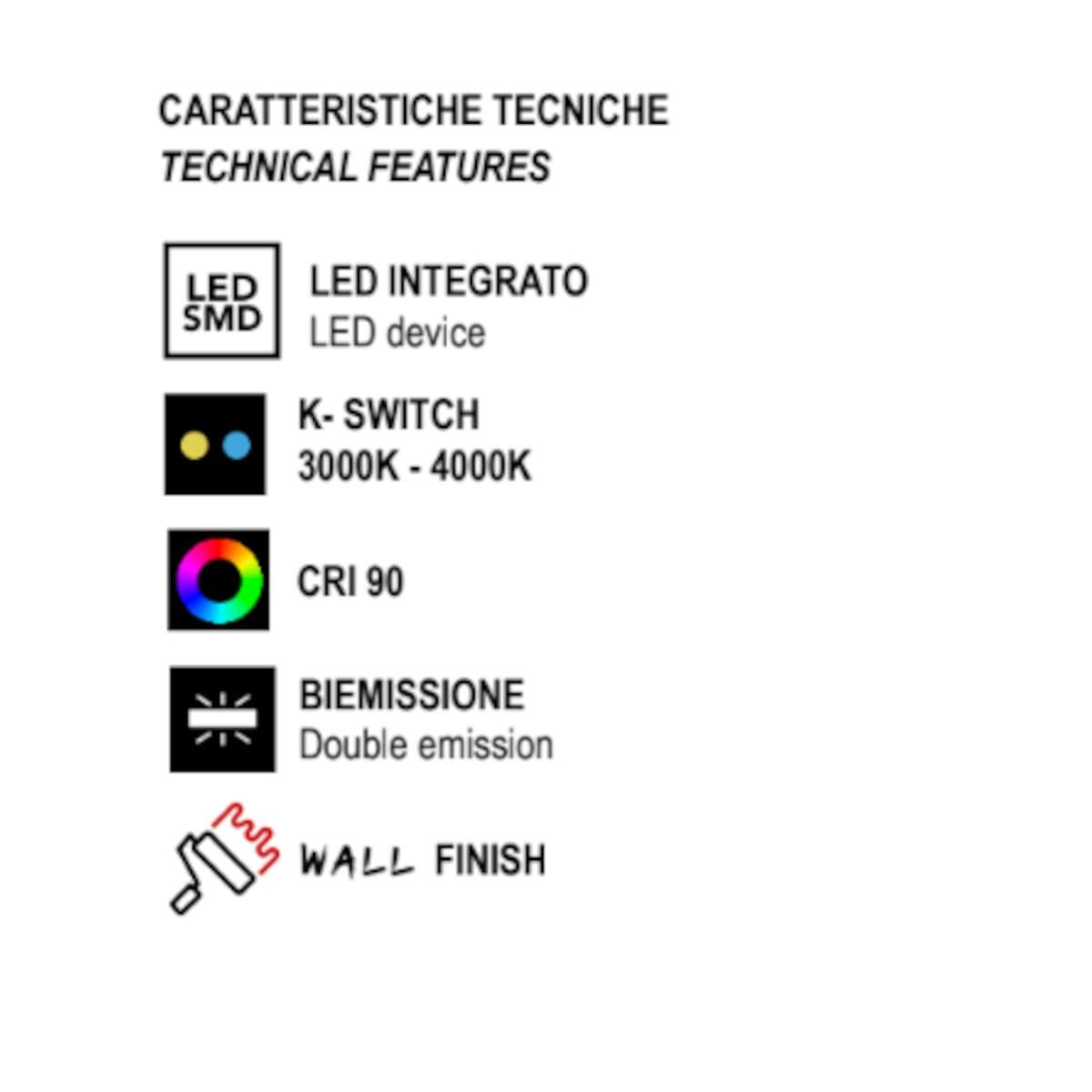 Applique Promoingross DOUP A46 LED CCT 1659LM metallo e metacrilato biemissione - 36