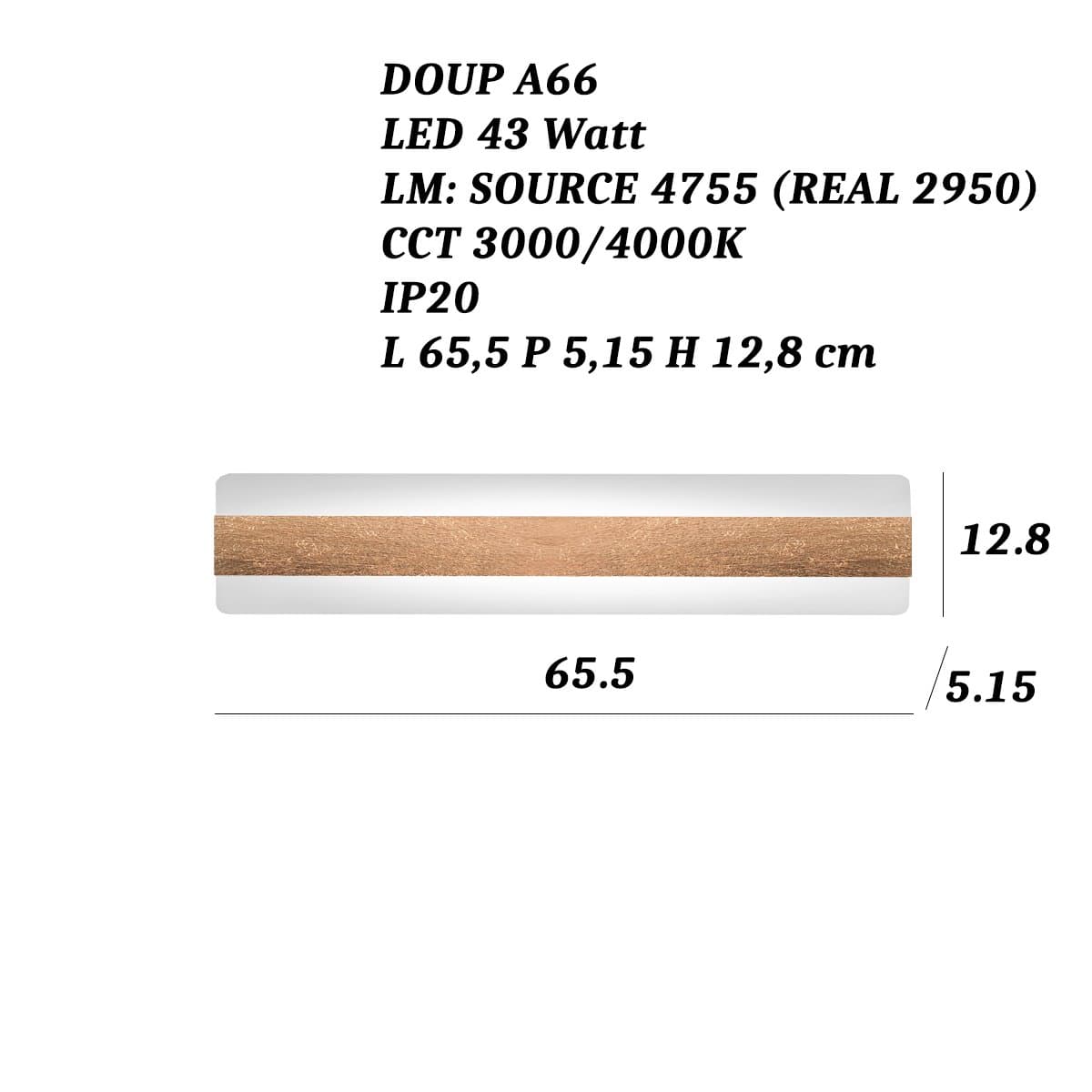 Applique-Promoingross-DOUP-A66-RF-LED-CCT-2950LM-lampada-parete-classica-biemissione