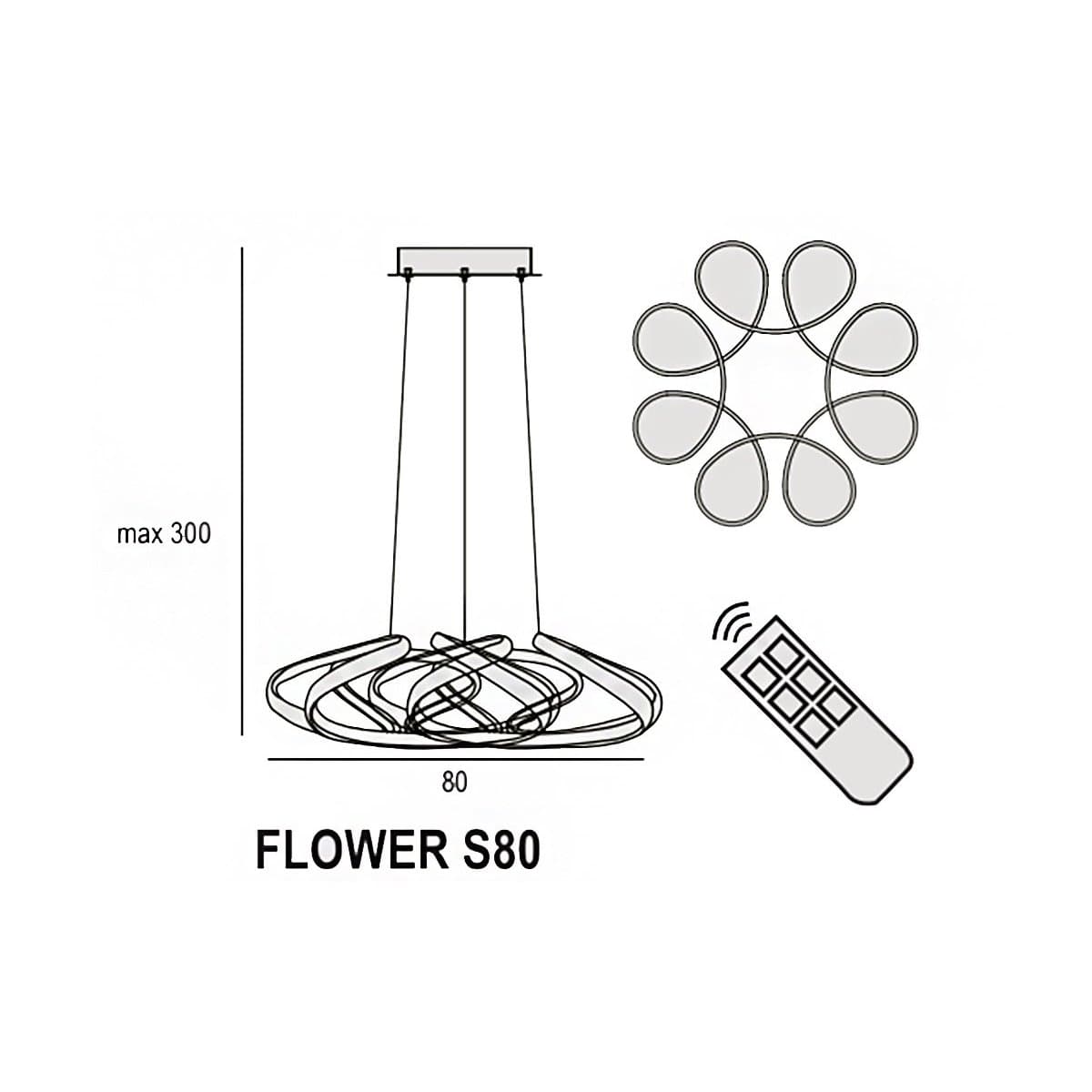 Lampadario-led-Promoingross-FLOWER-S80-LED-CCT-3591LM-dimmerabile-dinamica-telecomando