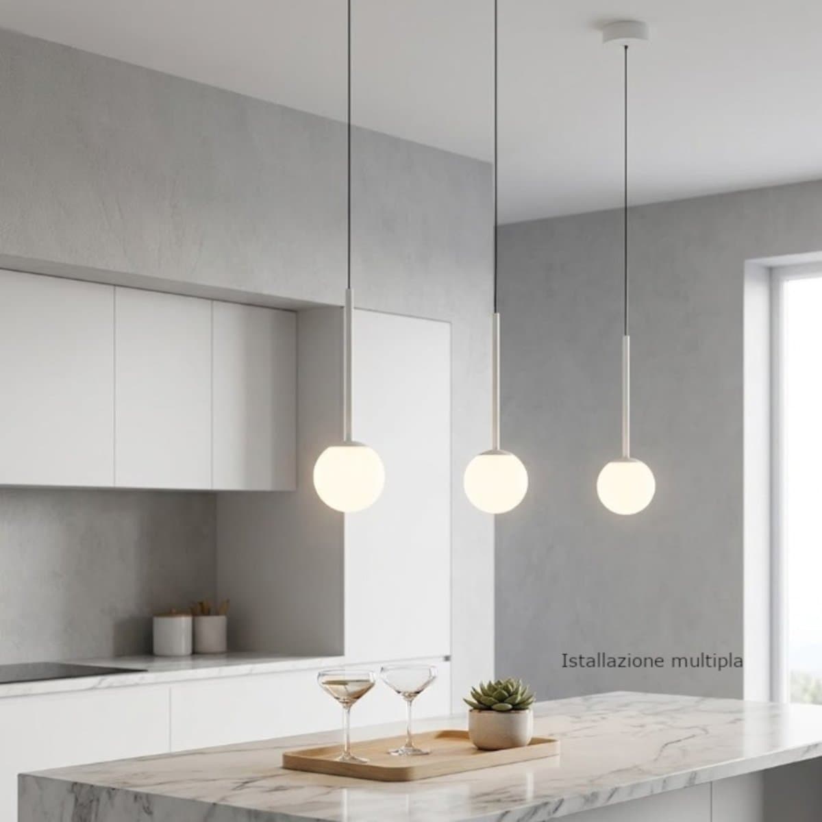 Sospensione Promoingross LOLLYPOP S1 LED CCT metallo e metacrilato - 17