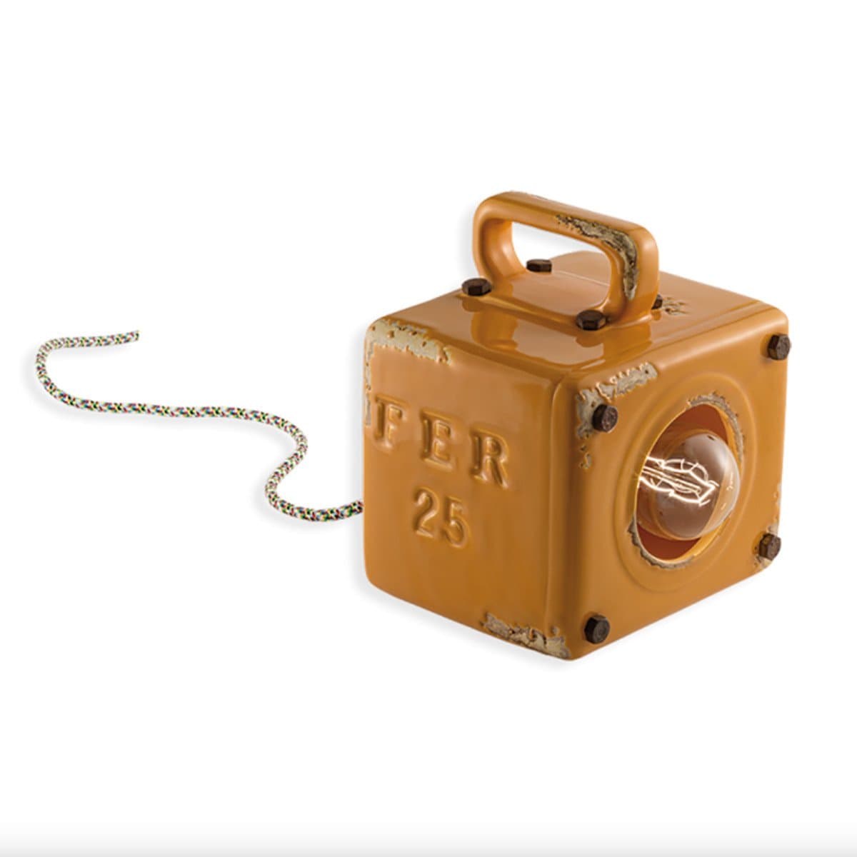 Lampada ceramica Ferroluce Retrò INDUSTRIAL C1650 E27 LED lampada terra tavolo rustica vintage - 16
