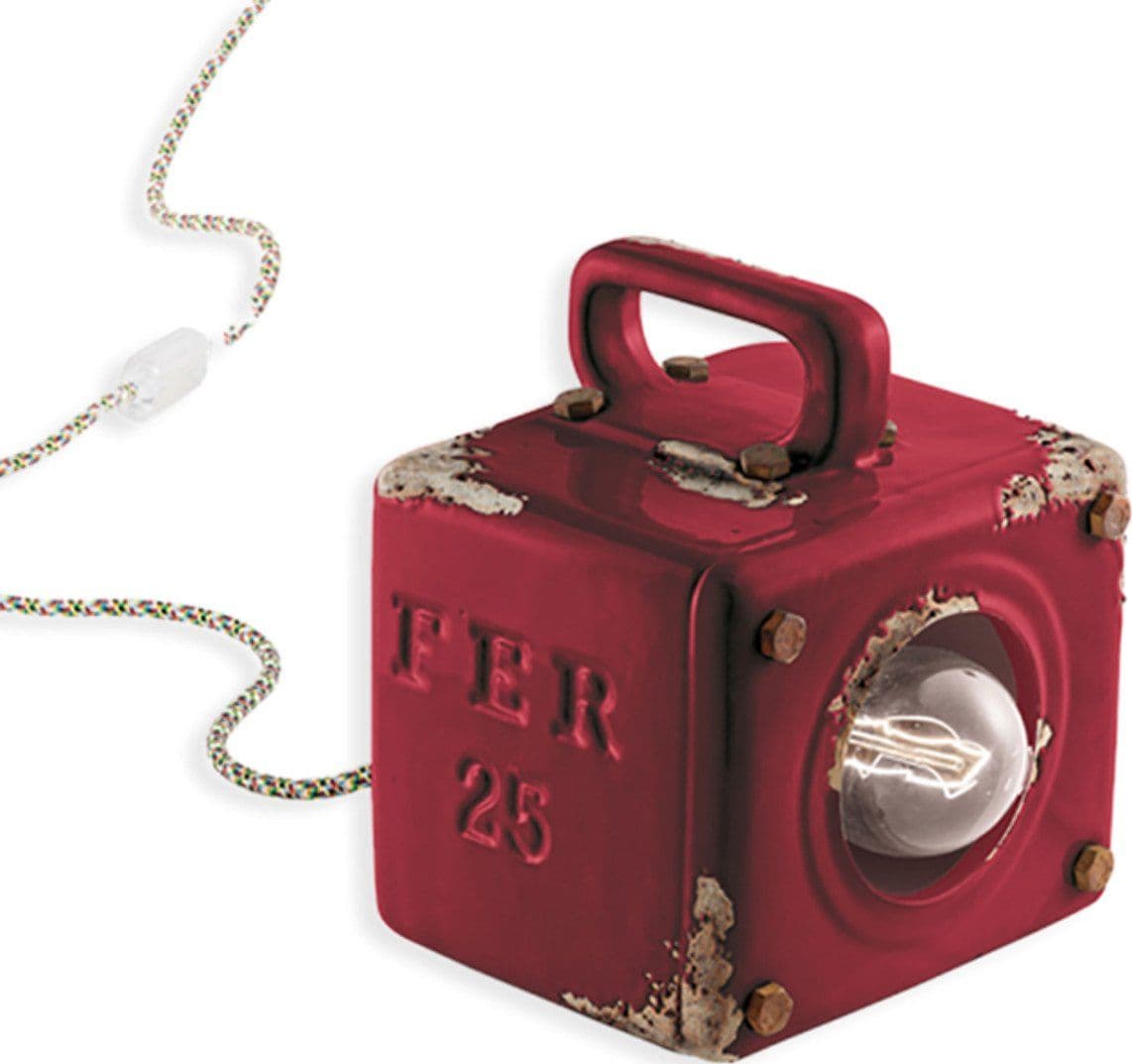 Lampada ceramica Ferroluce Retrò INDUSTRIAL C1650 E27 LED lampada terra tavolo rustica vintage - 21