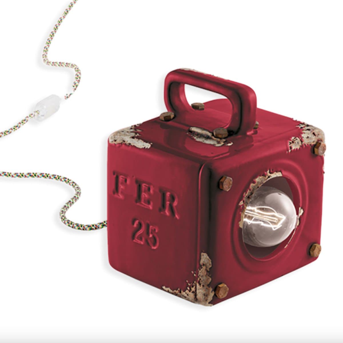 Lampada ceramica Ferroluce Retrò INDUSTRIAL C1650 E27 LED lampada terra tavolo rustica vintage - 21