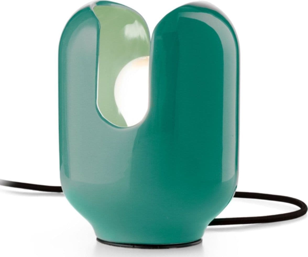 Abat-jour ceramica Ferroluce Decò BATUCADA C2590 E27 LED lampada tavolo classico contemporaneo – TUR turchese – plastica