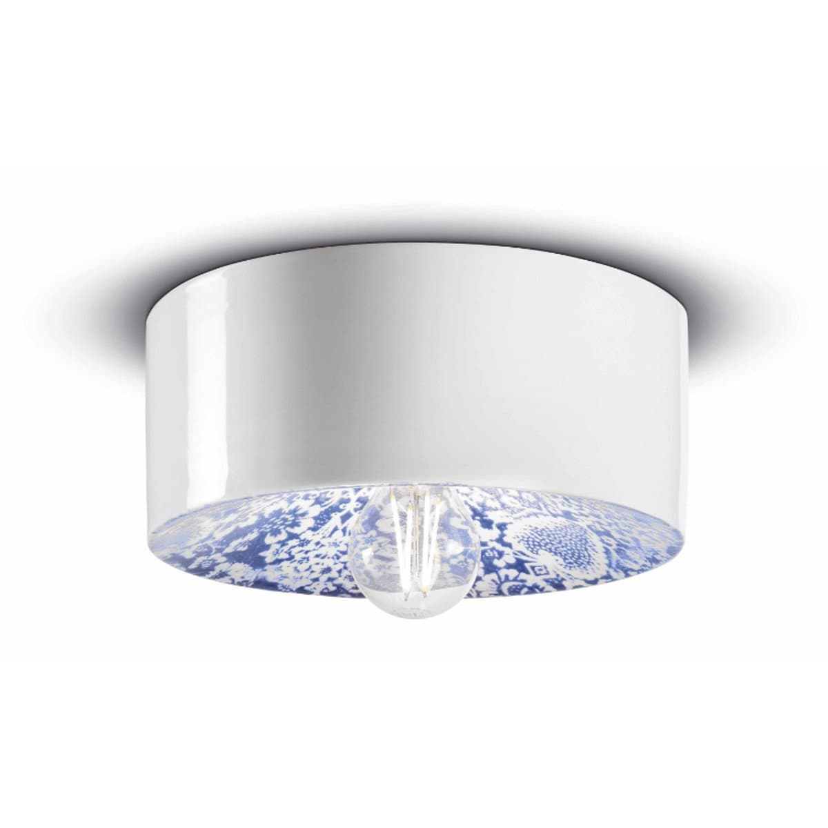 Plafoniera ceramica Ferroluce Decò PI C1793 E27 LED lampada soffitto classica moderna - 9