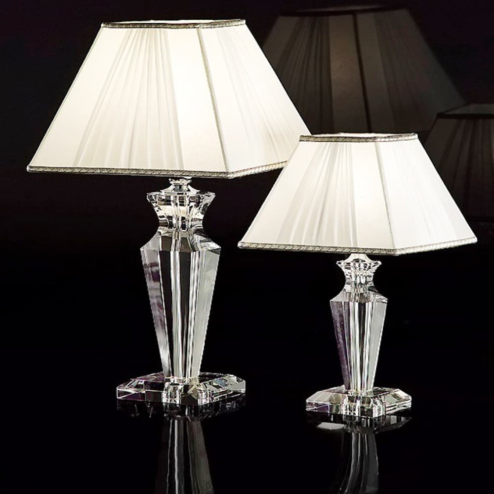 Abat-jour classica Lampadari Bartalini CECILE 1003 LT E14 E27 LED cristallo tessuto lampada tavolo - 6