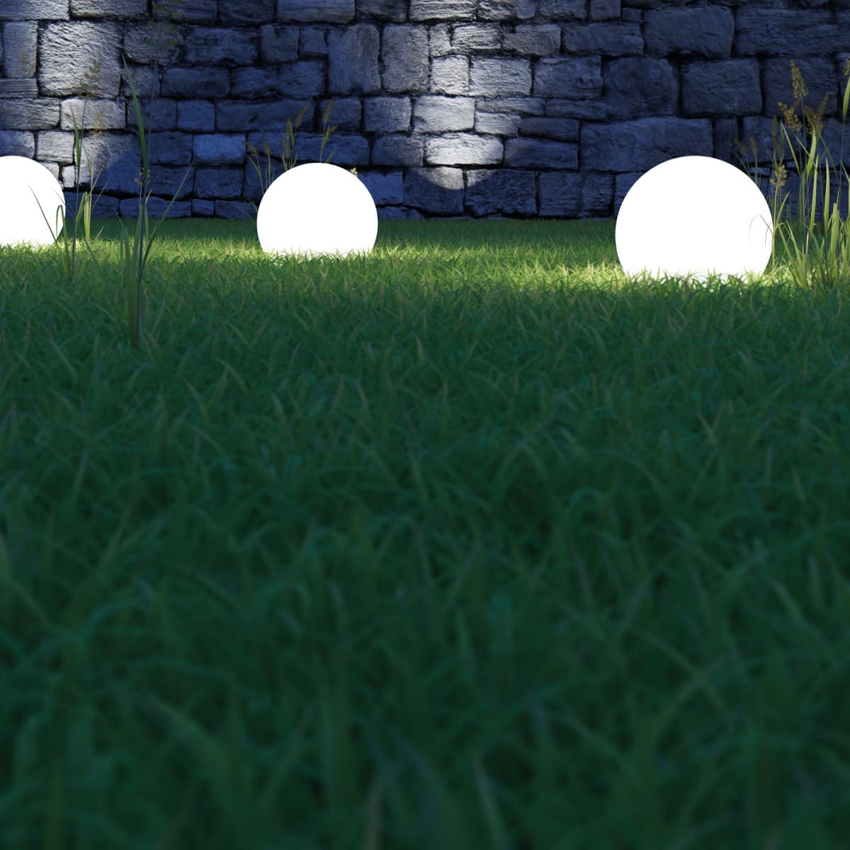 Lampada terra PAN International SPHERE EST505 EST506 EST507 E27 LED sfera termoplastico - 11