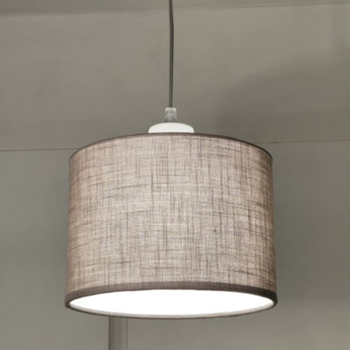 Lampadario Illuminando CILINDRO SP 20 E27 LED metallo tessuto sospensione classica moderna - 7