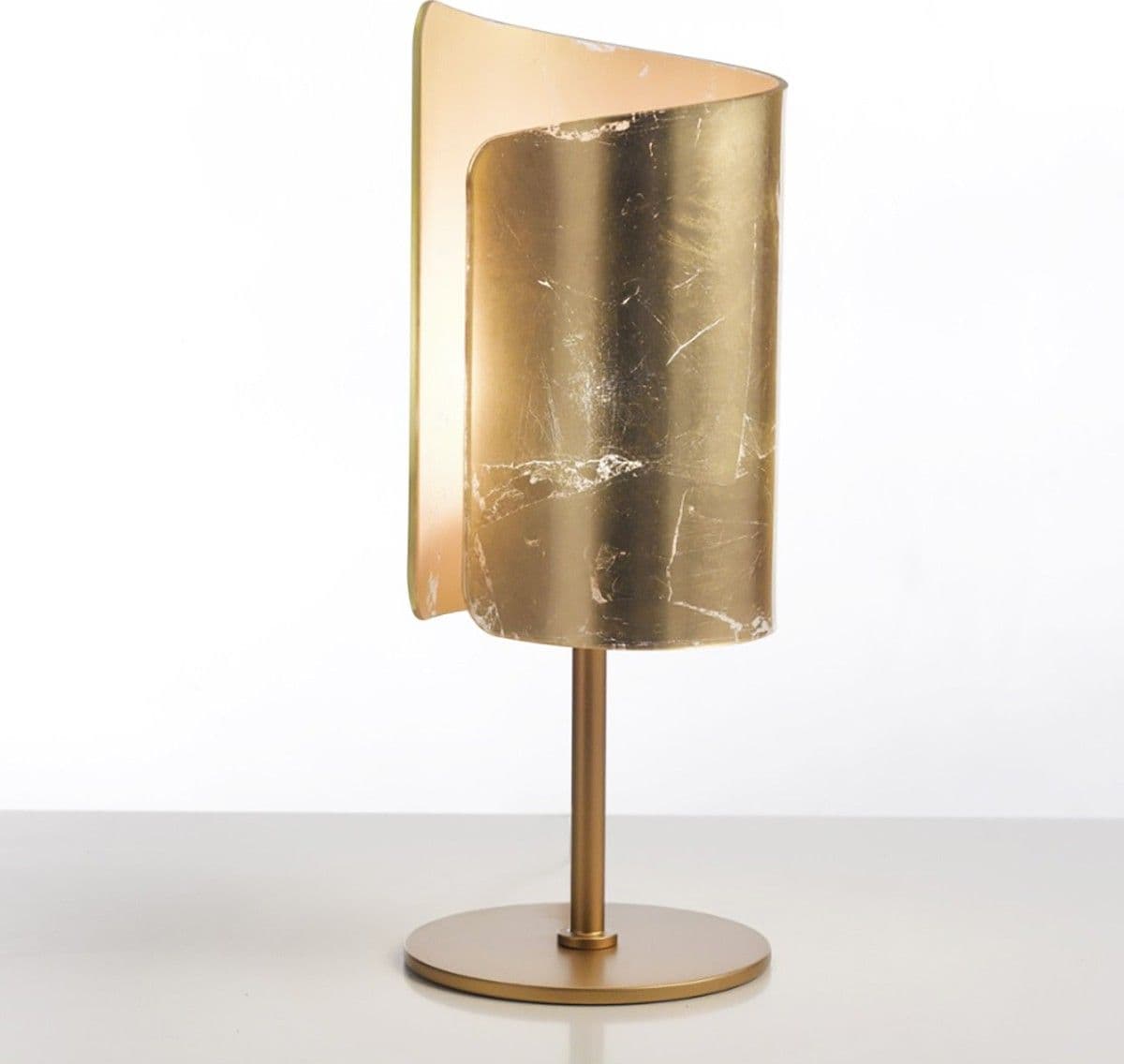 Abat-jour classica Selene illuminazione PAPIRO 0380 E27 LED vetro lampada tavolo – Foglia oro – dorato