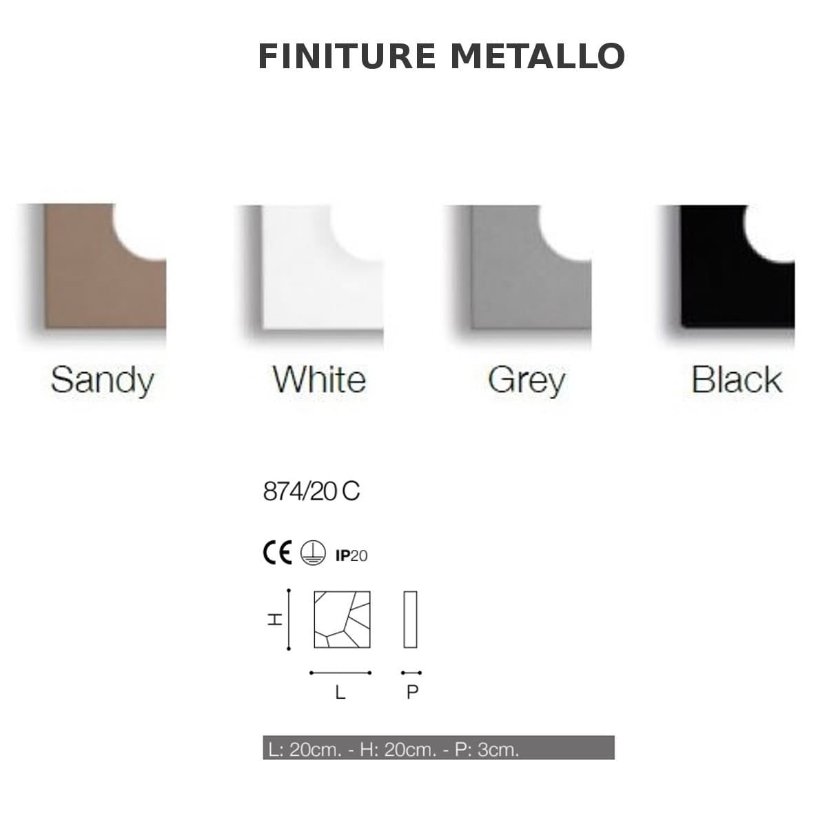 Applique moderno Cattaneo STREET SYSTEM 874 20C LED 9W GX53 lampada soffitto parete componibile metallo verniciato - 11