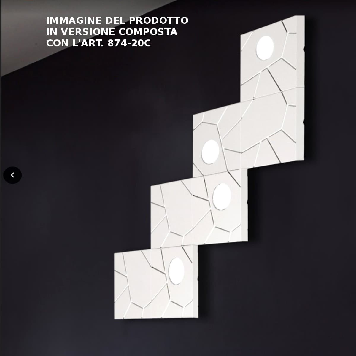 Applique moderno Cattaneo STREET SYSTEM 874 20C LED 9W GX53 lampada soffitto parete componibile metallo verniciato - 14