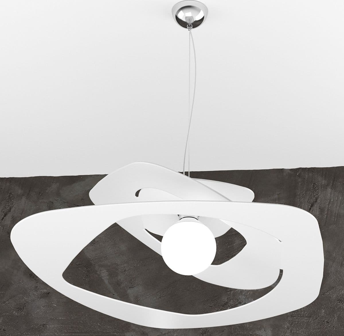 Lampadario moderno Top light WARPED 1157 S65 E27 LED metallo sospensione – Bianco – tavolo