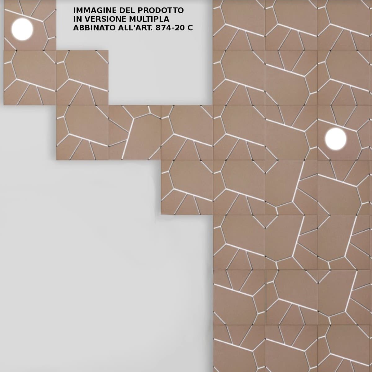 Applique moderno Cattaneo STREET SYSTEM 874 20C 873 20PA 7 LUCI 9W GX53 LED lampada parete soffitto metallo componibile - 12