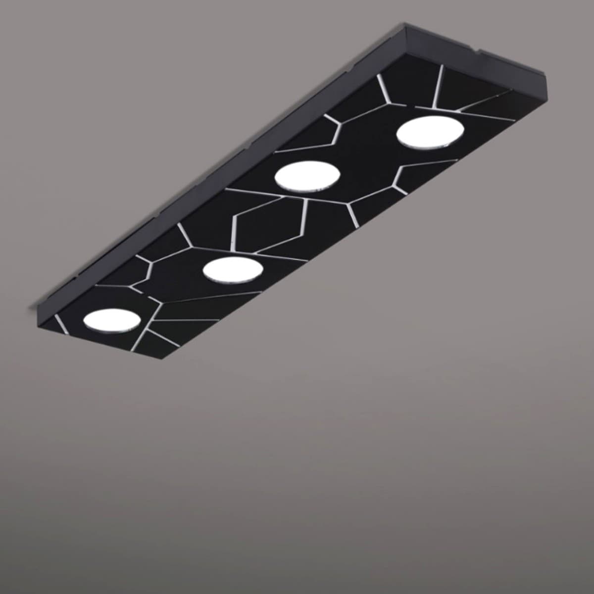 Plafoniera moderna Cattaneo STREET SYSTEM 873 80PA LED 9W GX53 4 luci lampada parete soffitto metallo rettangolare interno - 12