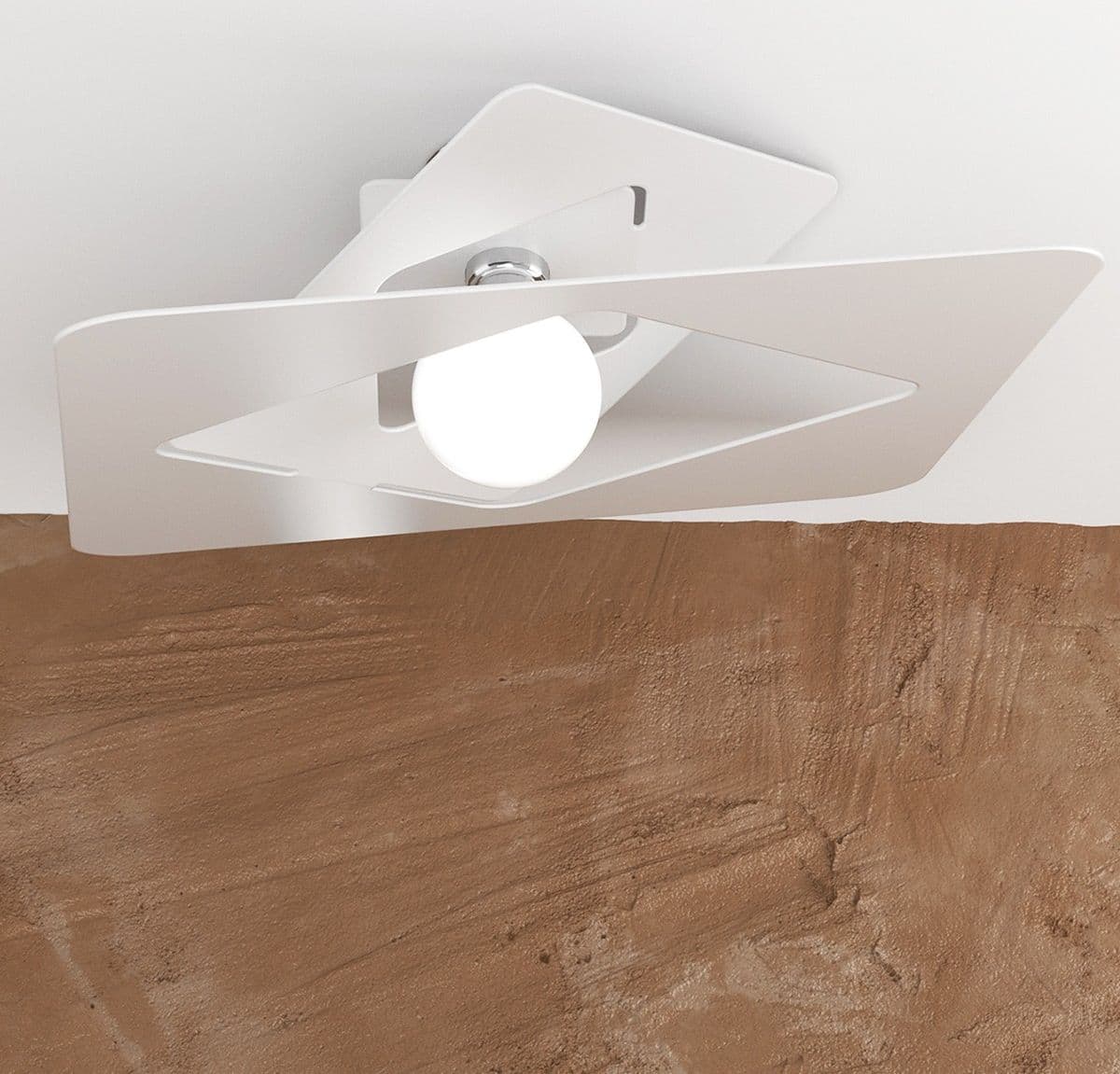 Plafoniera moderna Top Light WACKY 1159 PL60 E27 LED metallo lampada soffitto – Bianco – legno