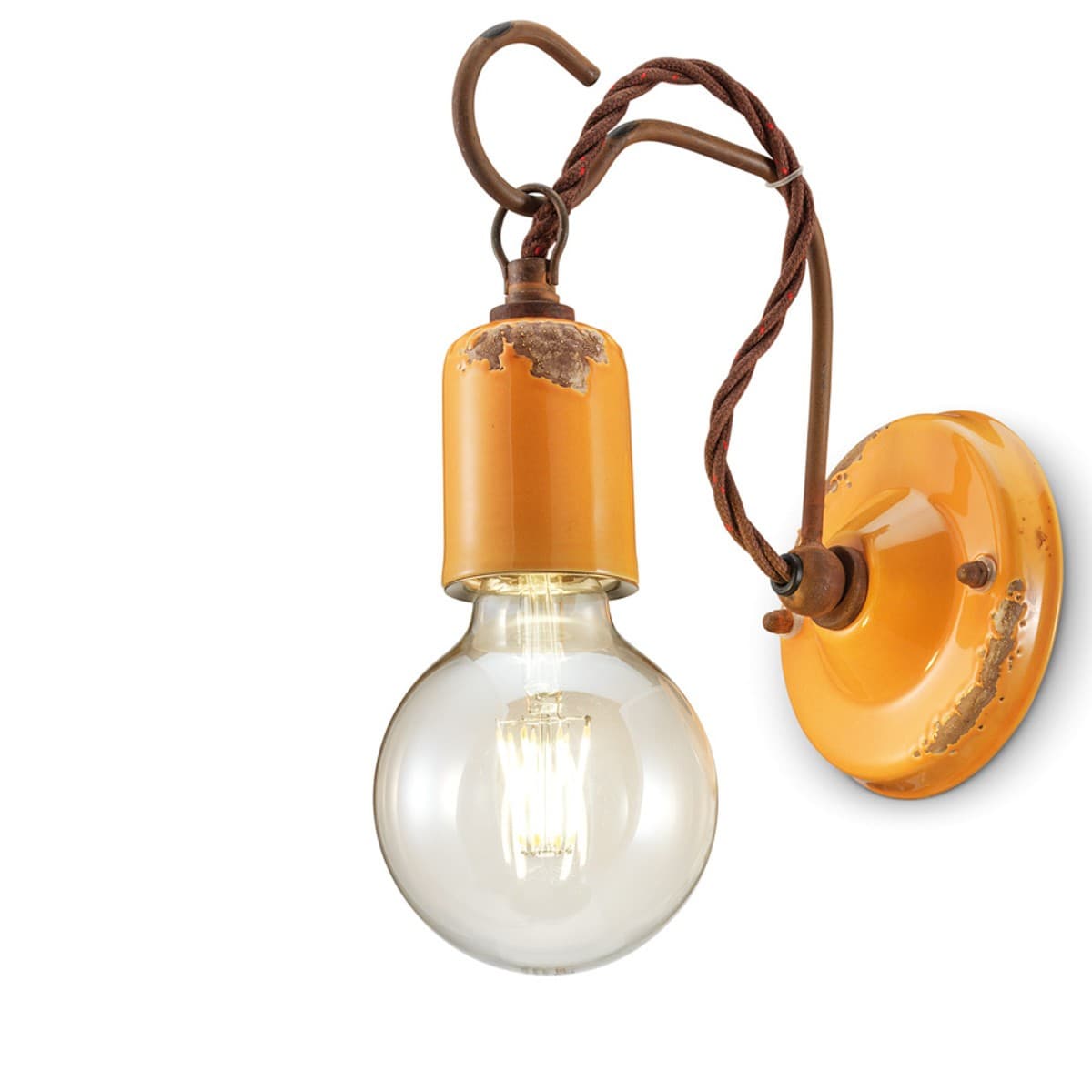 Applique rustica Ferroluce Retrò VINTAGE C665 E27 LED ceramica lampada parete - 23