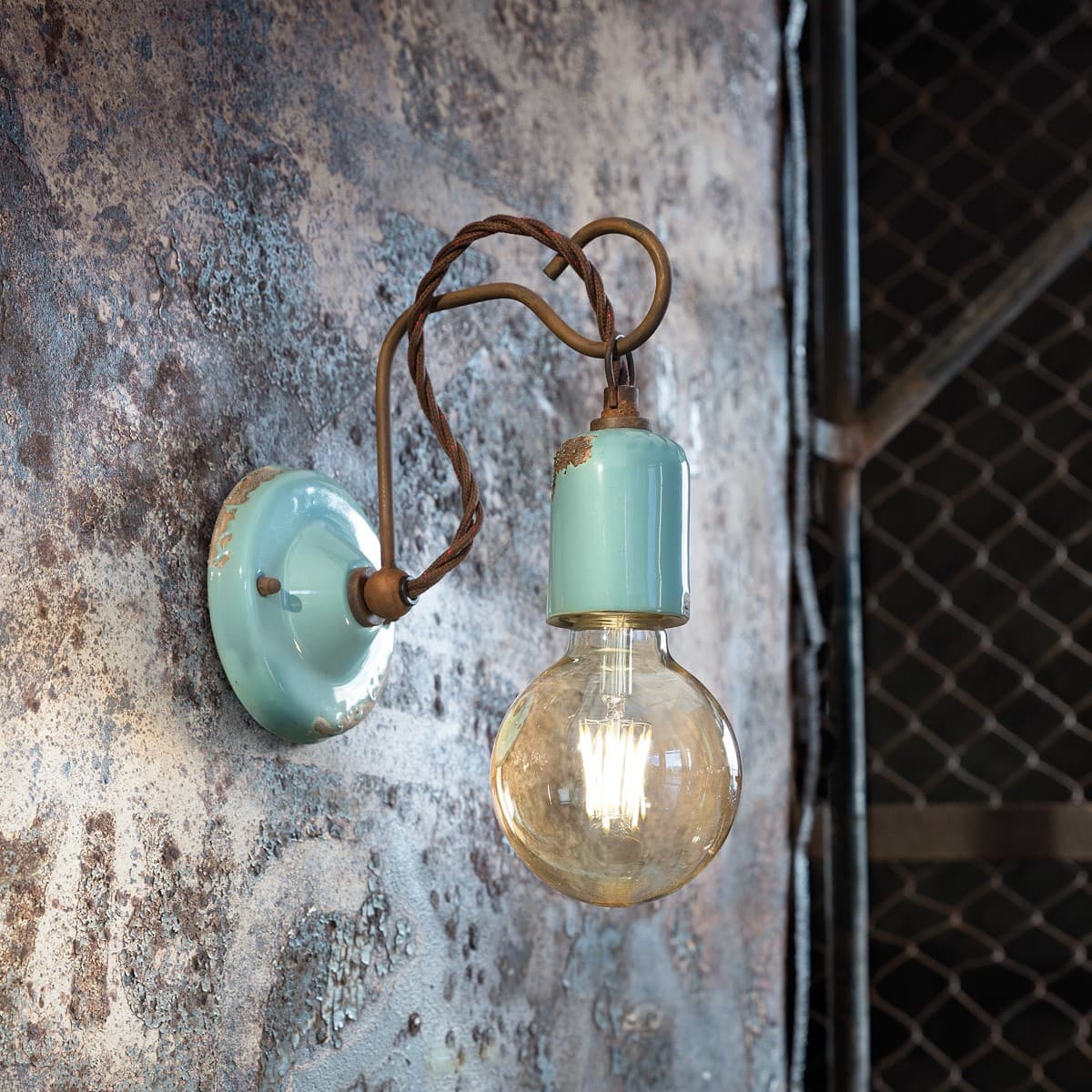 Applique rustica Ferroluce Retrò VINTAGE C665 E27 LED ceramica lampada parete - 21
