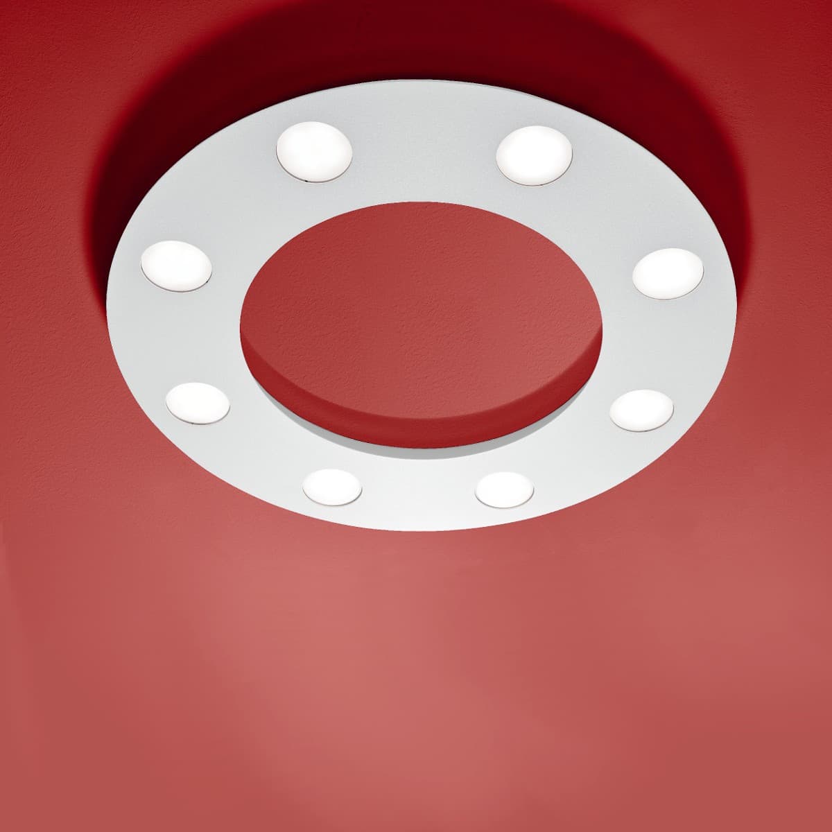 Plafoniera moderna Illuminando UFO PL8 GX53 LED lampada soffitto metallo bianco sabbia tonda - 8
