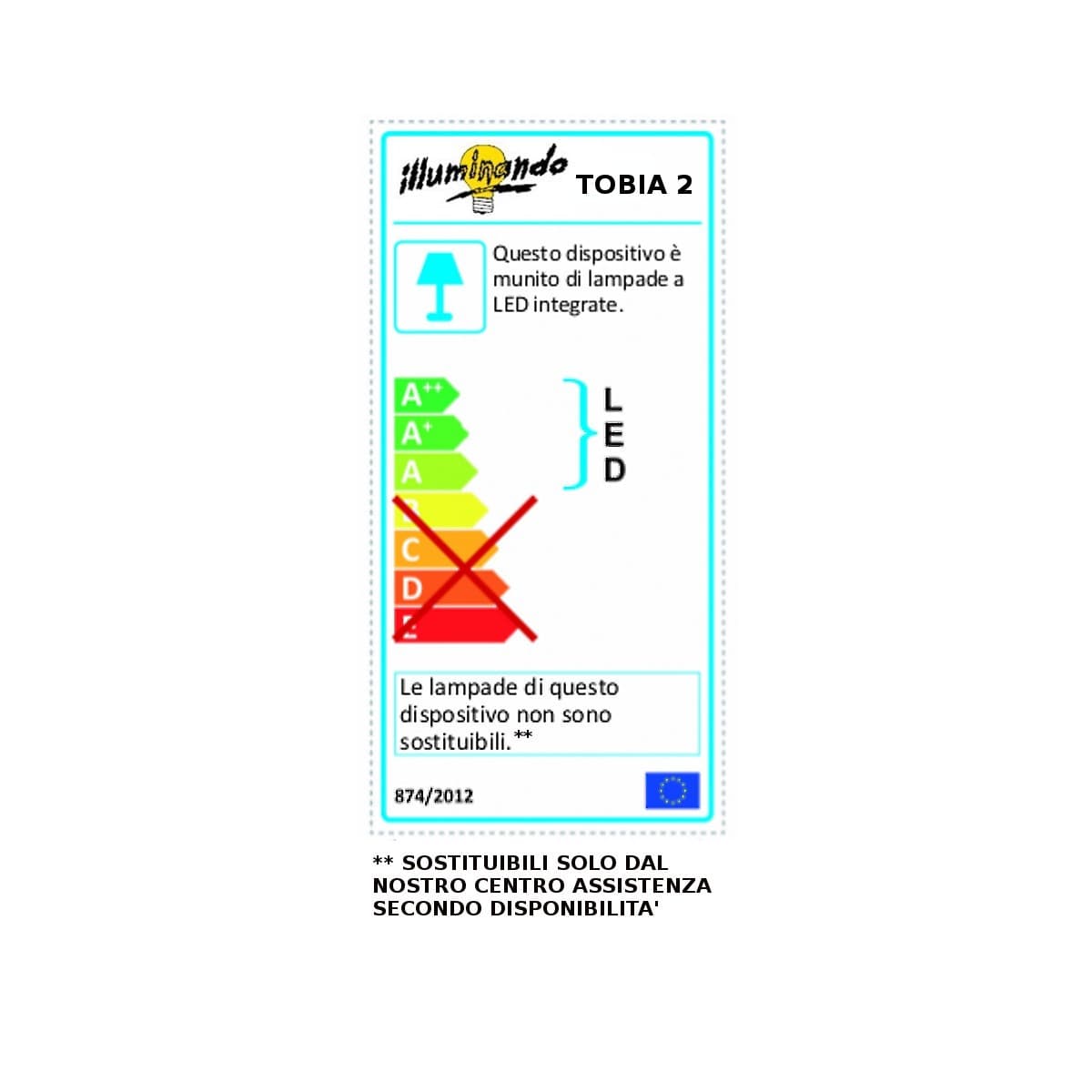 Applique Illuminando TOBIA 2 LED 24W 2212LM 3000°K lampada parete mensola moderna bianco sabbia monoemissione rettangolare –