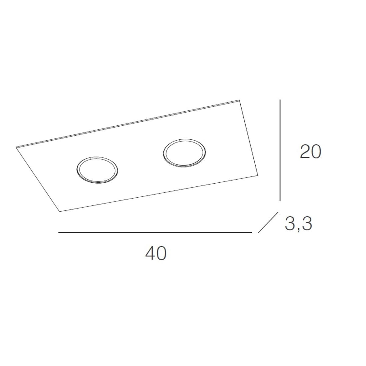 Plafoniera moderna Top Light AREA 1127 PL2 R Gx53 LED metallo lampada soffitto - 10