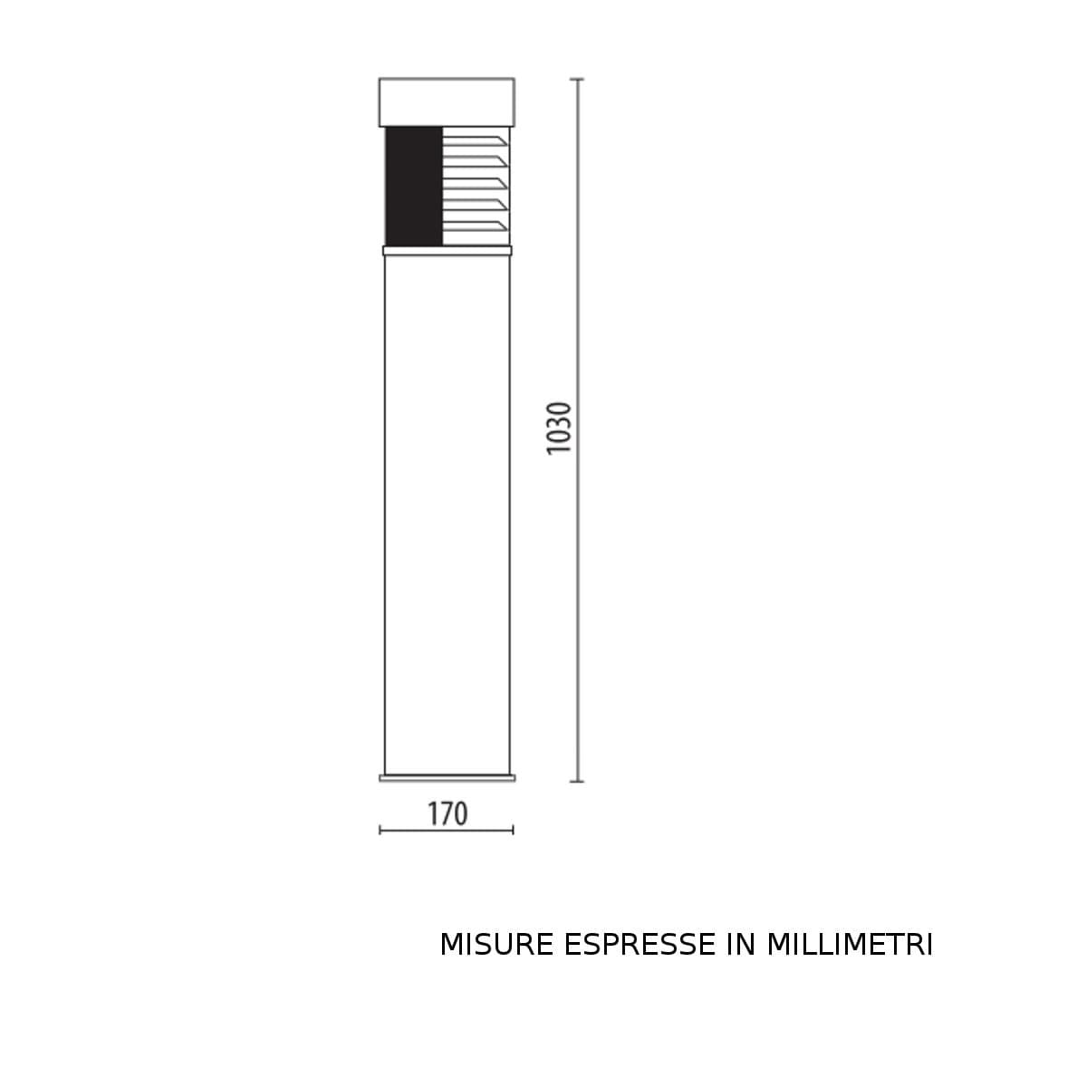 Lampioncino moderno Lampadari Bartalini BOLLARD 105 HALF E27 LED duralighting lampada terra - 5