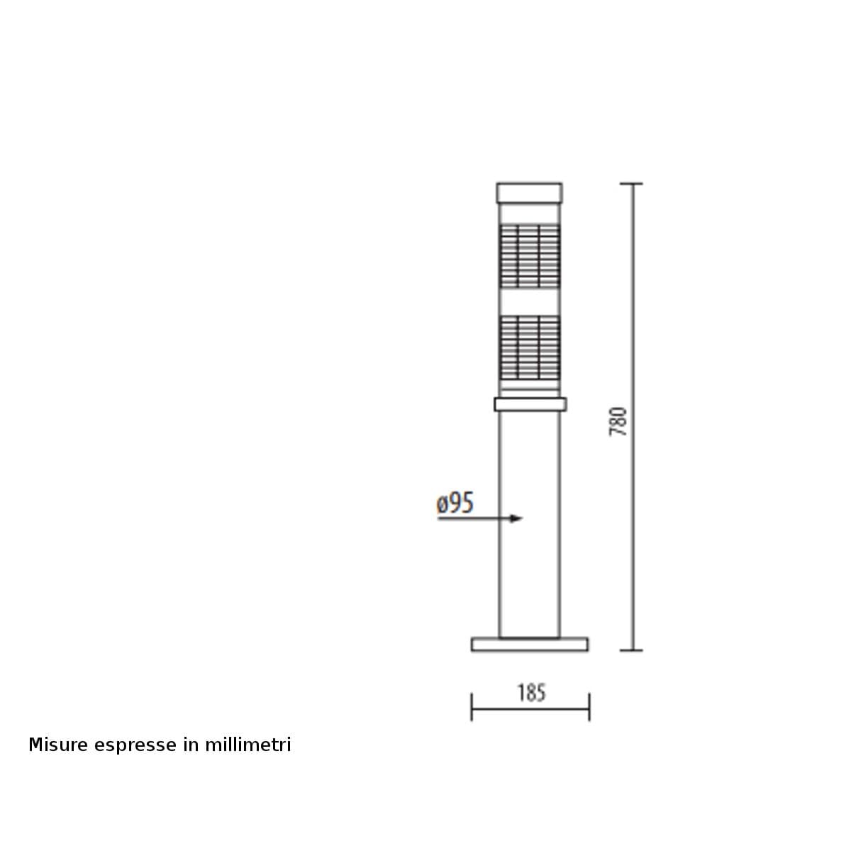 Lampioncino esterno moderno Lampadari Bartalini FRESNEL 4009 E27 LED duralighting lampada terra - 8