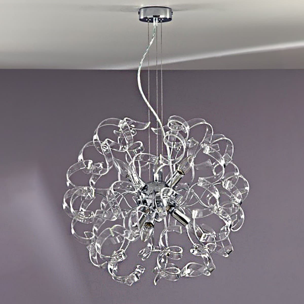 Lampadario moderno Padana Lampadari TRUDY SM E14 LED vetro sospensione - 6