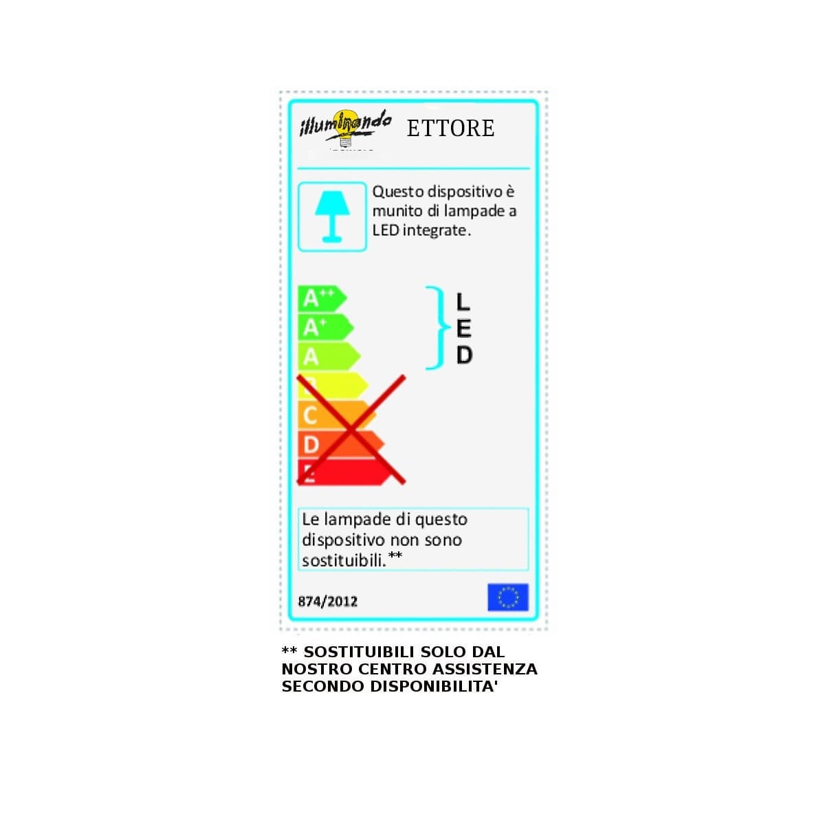 OUTLET Applique LED Illuminando ETTORE lampada parete monoemissione metallo bianco sabbia interni 20W 1900LM 3000°K - 7
