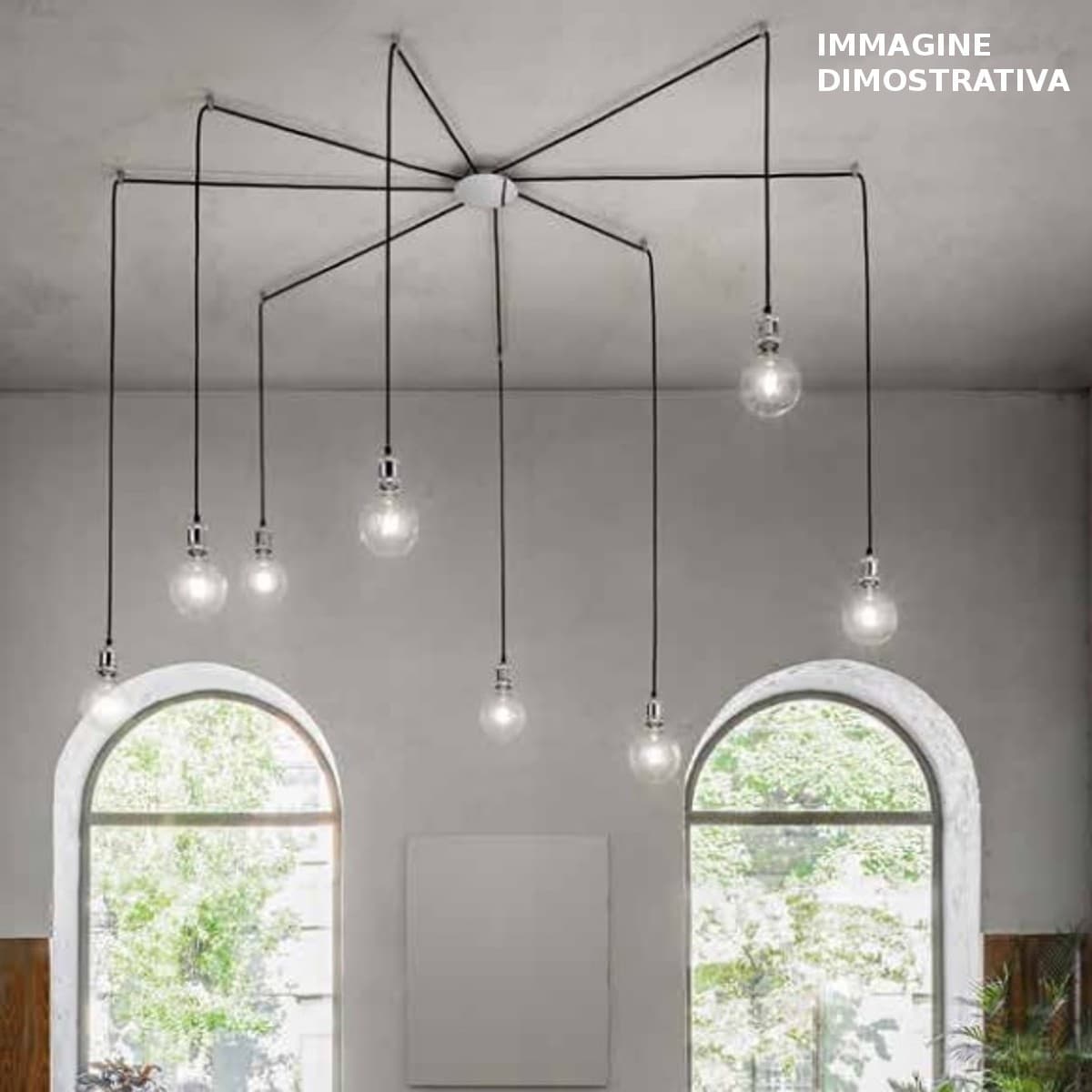Rosone metallo multicavo Perenz 6255 accessorio moderno soffitto parete 8 fori - 8