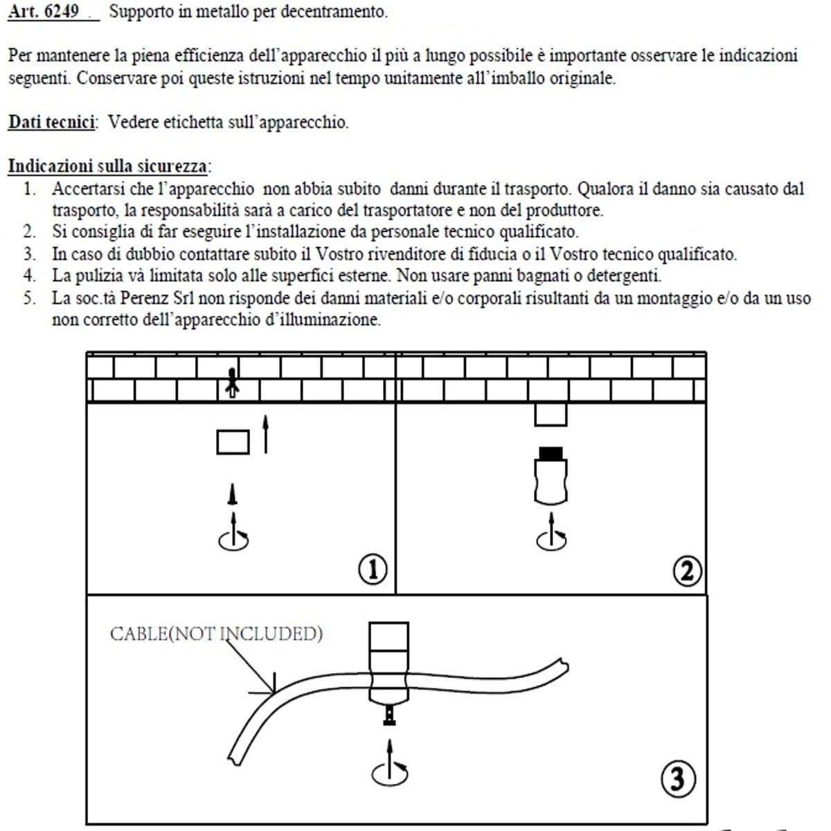 Accessorio metallo Perenz 6249 decentramento supporto cromo biancomoderno interno - 5