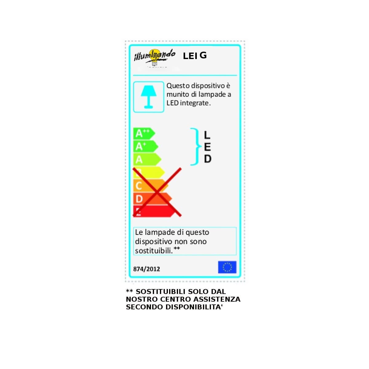 Applique moderno Illuminando LEI LEIG3K LED lampada parete metallo biemissione rettangolare interni 52W 4780LM 3000°K 50CM - 14